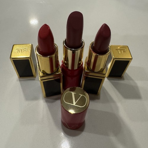 New 3 Lipstick Lot- 2 Tom Ford And 1 Valentino Mini- 2 Mauve 1 Coral satinColors - Picture 2 of 6