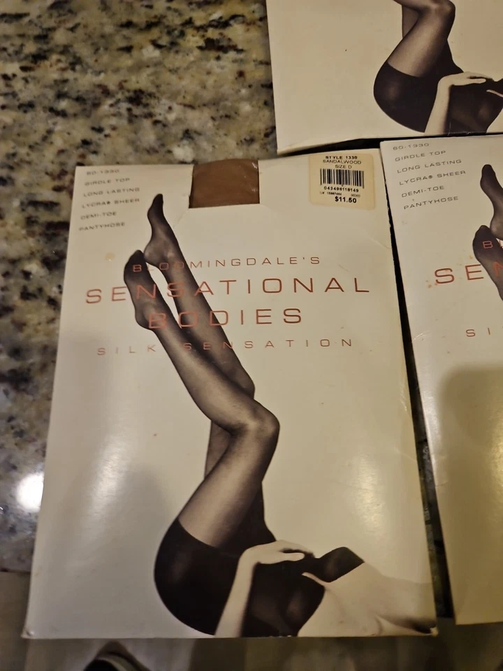 3 Pares PBloomingdale’s Silk Sensation Faja Top Demi Toe Talla D Seashell Nuevo de Lote Antiguo  Foto 3 de 4