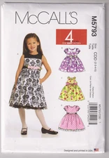 5793 McCALLS Easy - 4 DRESSES - GIRLS 2/3/4/5