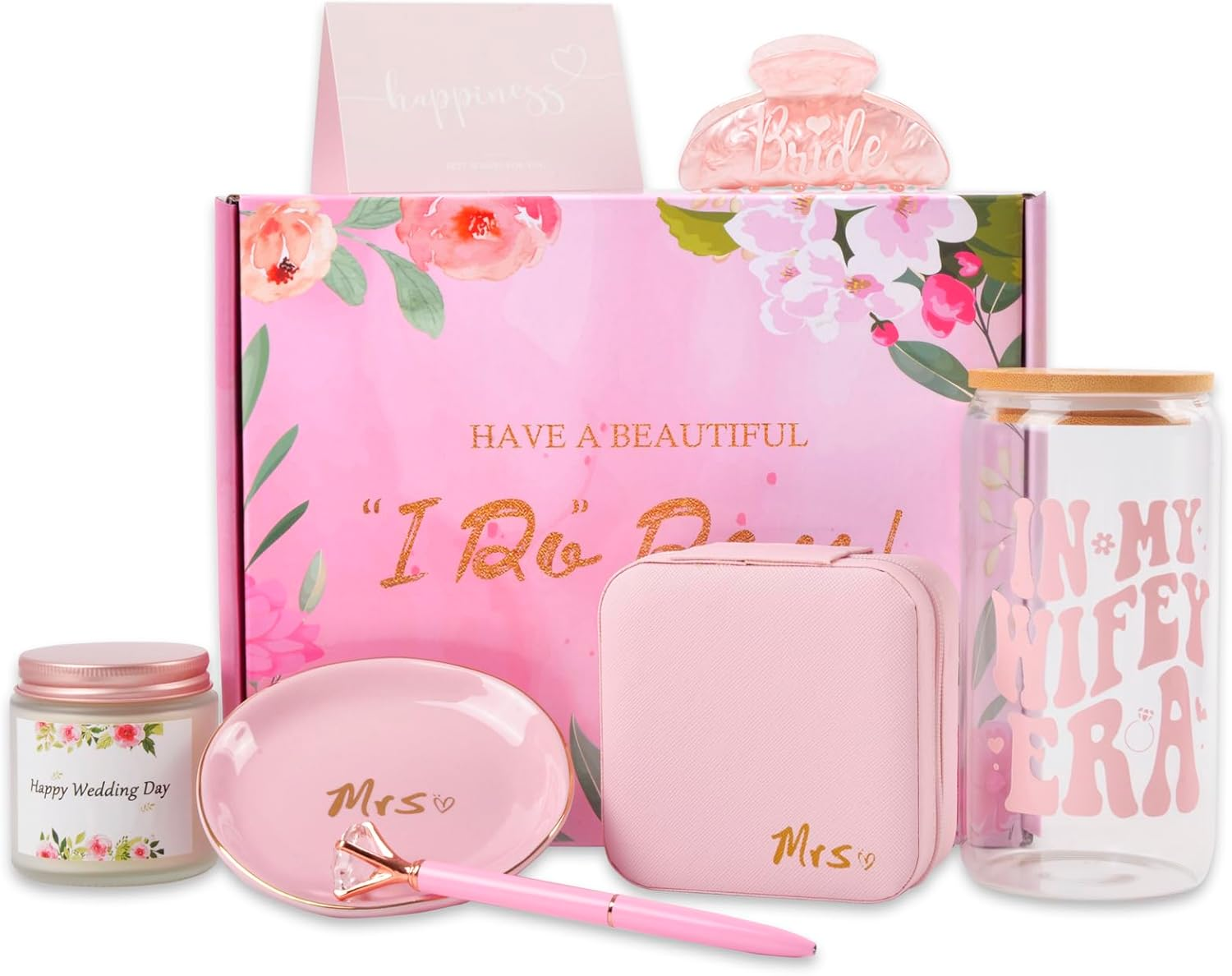 Bridal Shower Gifts for Bride - 7Pcs in My Wife Era Cup Bride to Be Gifts Box, C