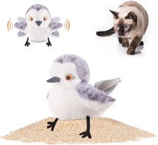 Potaroma Cat Toys Flapping Bird No Flying , Lifelike Sandpiper Chirp Tweet, Rec