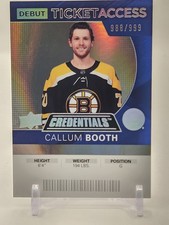 2021-22 Upper Deck Credentials - 2020-21 Debut Ticket Access Callum Booth...