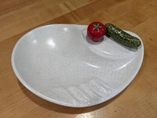 VINTAGE HEINZ RARE 1969 ASHTRAY w/ PICKLE & 57 KETCHUP TOMATO