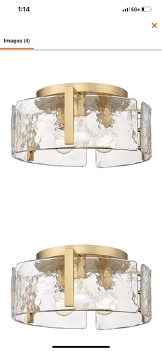 Golden Lighting 3164-FM BCB-HWG Aenon - 3 Light Flush Mount In Modern Style-6.88 - Picture 2 of 2