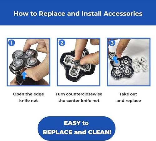 4 Pack Shaver Replacement Blades Compatible with Sku*L Shaver Pitbull Gold PRO & - Picture 3 of 6