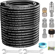 POHIR 100FT Sewer Jetter Kit for Pressure Washer 1/4" 4000PSI Drain Cleaner Hose