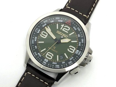 seiko automatic 23 jewels leather