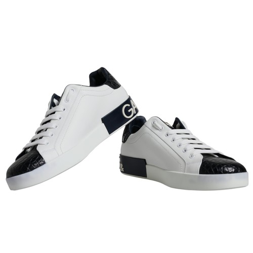 DOLCE & GABBANA Shoes White Leather Logo Portofino Sneaker EU42 / US9 1880usd - 第 6/8 張圖片