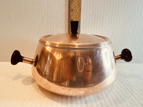 Vintage SPRING Switzerland Swiss Copper Fondue Pot With Lid - Picture 13 of 13