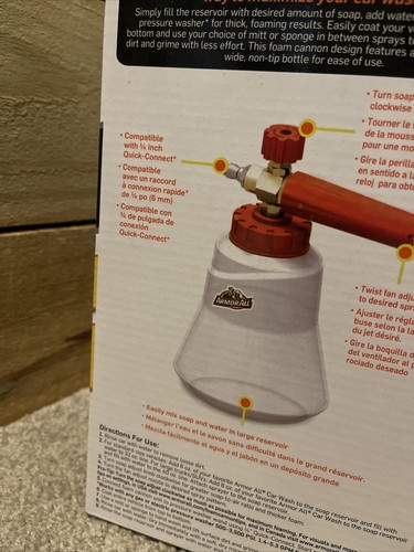 New Armor All Foam Cannon, Connects to your Pressure Washer Free Shipping - Picture 4 of 7
