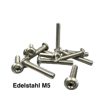 Edelstahl Linsenkopfschraube Flachrundkopf M5 ISO 7380-1 Torx TX M5 x 5 - 80 mm