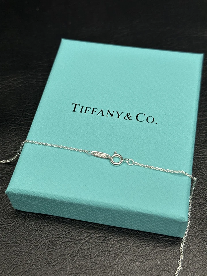 Colgante con etiqueta de doble corazón azul Tiffany en plata, mini Foto 3 de 3