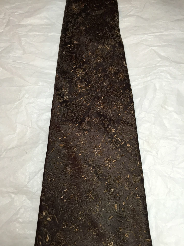 MURANO MEN'S TIE BROWN WITH GOLD ACCENTS 60 X 4 - Image 3 of 4