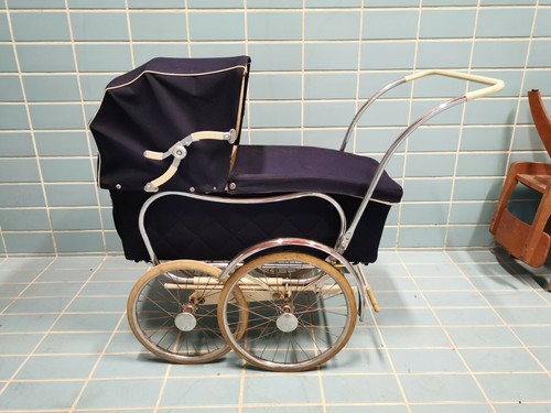 Antiker 50er Jahre Souplex Kinderwagen von 1951, dunkelblau, Frankreich,  Vintage | eBay