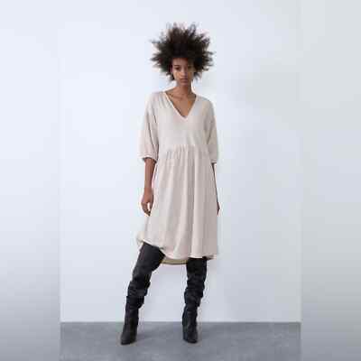 ZARA Voluminous textured weave dress | eBay