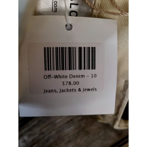 NWT Rare Esqualo Off White 98% Cotton 2% Elastane Stretch Jeans Women's Size 10 - Picture 12 of 13