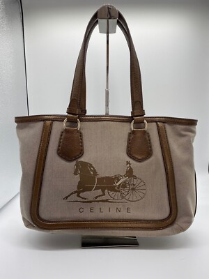 Celine Horse Carriage Canvas Tote Bag Authenticity