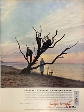 Vintage 1955 Smirnoff Vodka Everyone's Drinking Vodka Print Ad Advertisement