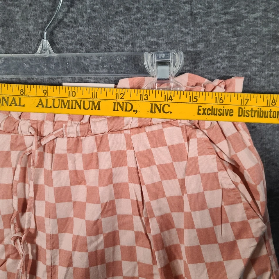 SO Utility Corto Tiro Alto Calce Relajado Golpes Mujer XL Corbata Cintura Cuadros Patrón Foto 3 de 4