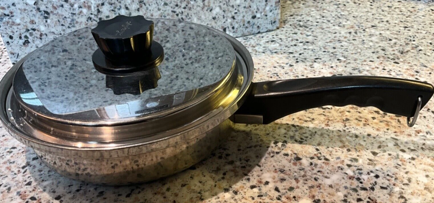 LUSTER CRAFT STAINLESS STEEL 3-PLY SAUCE PAN FRY PAN 1 1/2 QUART 9” WITH LID