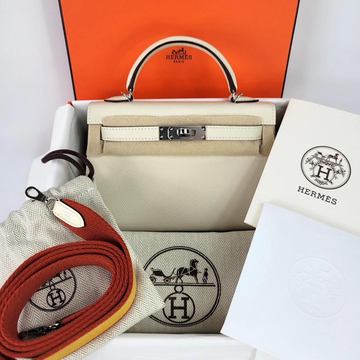 Hermes Mini Kelly 20 Sellier Nata Bag Epsom Gold