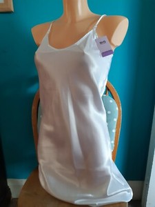 White Silky Satin Chemise Size 8 Bnwt By BHS short length nightie | eBay