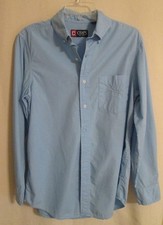 Chaps by Ralph Lauren long sleeve blue dress shirt 100% cotton Men's Small *Nice