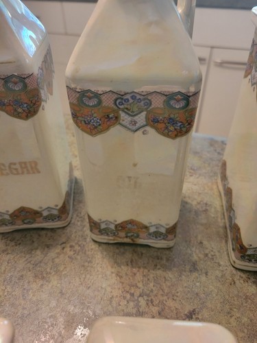 Vintage Lusterware Czech Ceramic Kitchen Canister Set ~ Read ~ - Picture 11 of 24