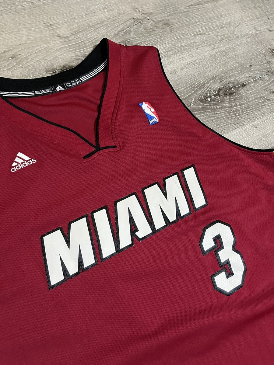 Adidas MIAMI HEAT Jersey Dwyane Wade SWINGMAN SZ 2XL RED ALTERNATE