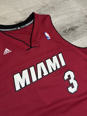 Adidas MIAMI HEAT Jersey Dwyane Wade SWINGMAN SZ 2XL RED ALTERNATE