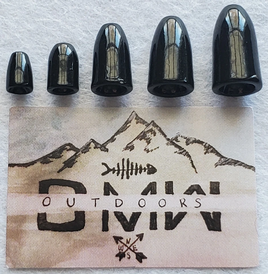 Tungsten BLACK Worm Weights 1/4 ounce (7.2g) 10pk, Bullet Weights - Image 4 of 4
