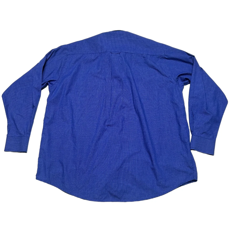 Camisa Antigua Kansas Jayhawks Para Hombre Grande Azul Geométrica A Cuadros Abotonada Foto 3 de 4