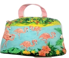 Paul Brent Coastal Life Sun N Sand Flamingos Canvas Bag water resistant