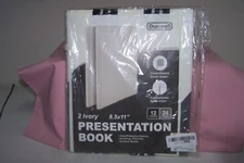 (2) Dunwell Binder with Plastic Sleeves Ivory 12-Pocket Presentation Book 8.5x11