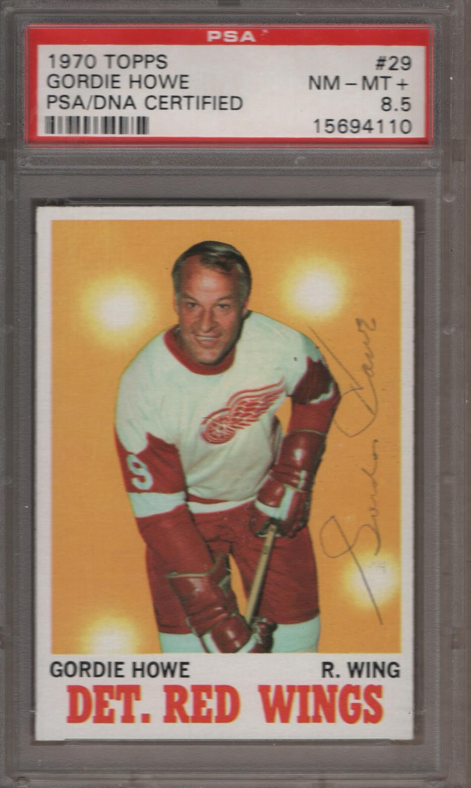 1970 Topps Gordie Howe no. 29 Signed autograph PSA/DNA certi PSA 8.5
