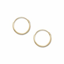 14/20 Gold-filled 1mm x 12mm Hoop Earrings