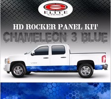 Hex 3 Blue Camo Rocker Panel Graphic Decal Wrap Truck Suv - 12 X 24ft