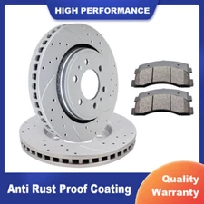 Front Slotted Rotors and Brake Ceramic Pads Kit for Ford F-150 Lincoln Navigator