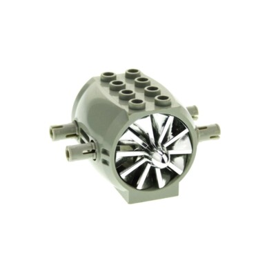 1x Lego Triebwerk 5x6x3 alt-hell grau Pin Motor Propeller chrome