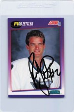 1991/92 Score #370 Rob Zettler Sharks Signed Auto *J7128