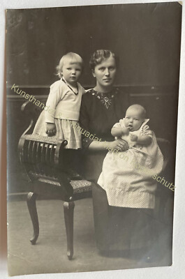 orig. Photo postcard mother child around 1910 Bad Salzuflen 