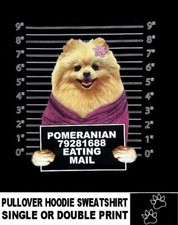 Very Cool Pomeranian Mug Shot Funny Cute Dog Pullover Hoodie Sweatshirt WS788