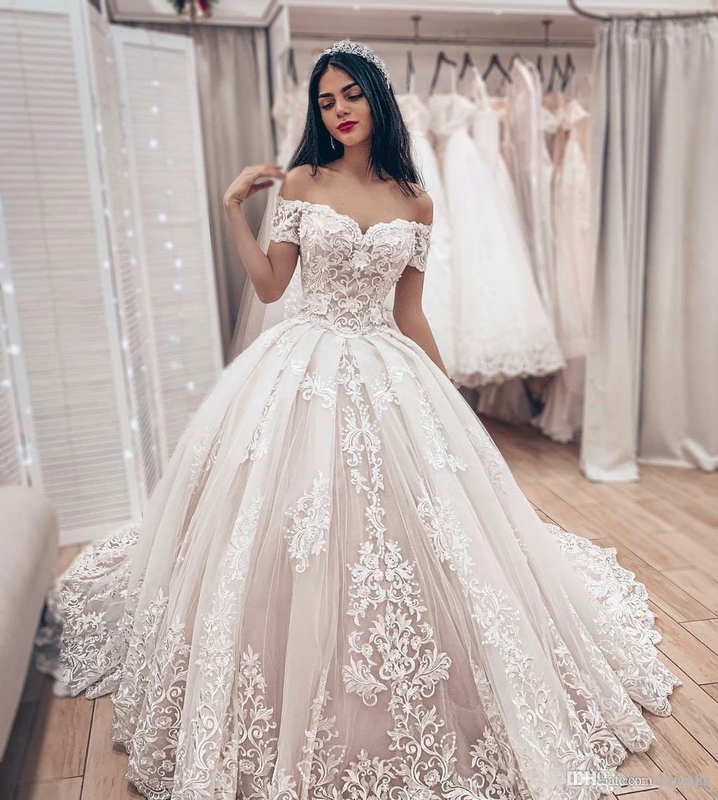 Off Shoulder Long Ball Gown Wedding Dresses, Ivory Wedding Dresses, Bridal Gown Off Shoulder Long Ball Gown Wedding Dresses, Ivory Wedding Dresses, Bridal Gown