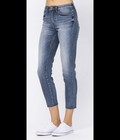 New Judy Blue High Waist Relaxed Fit Distressed Raw Hem Jeans Size 14W — photo 4