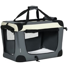 Image of PawHut 60cm Foldable Pet Carrier Bag Soft Travel Dog Crate for Mini Dogs Grey