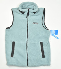 Columbia Mens Big Timber Peak FS Sherpa Fleece Vest Light Blue Size Small NWT