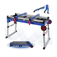 WORKPRO Miter Saw Stand, 5-in-1 Portable Workbench, Quick Folding Work Table ...
