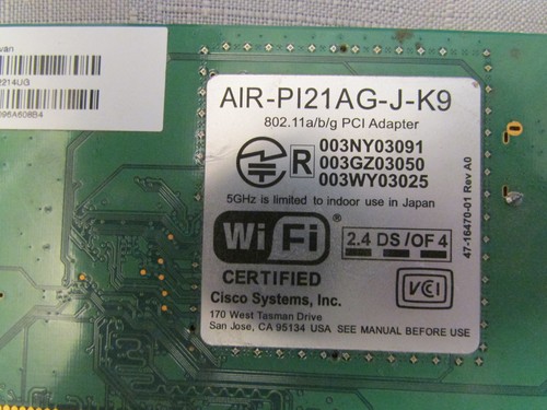 Cisco AIR-PI21AG-A-K9 802.11a/b/g Bezprzewodowa karta PCI WIFI do wieży biurkowej - Zdjęcie 3 z 3