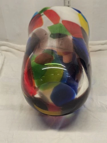 Vintage Murano Glass Vase Multicolored