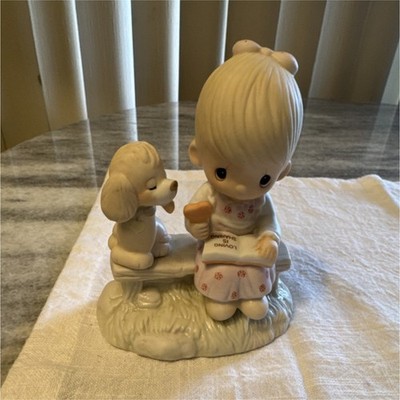 Enesco Jonathan & David Loving Is Sharing Porcelain Figurine Girl Dog 1979